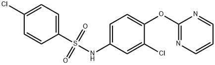 4-CHLORO-N-[3-CHLORO-4-(2-PYRIMIDINYLOXY)PHENYL]BENZENESULFONAMIDE Struktur