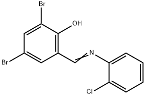 2,4-DIBROMO-6-([(2-CHLOROPHENYL)IMINO]METHYL)BENZENOL Struktur