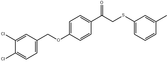 1-(4-[(3,4-DICHLOROBENZYL)OXY]PHENYL)-2-[(3-METHYLPHENYL)SULFANYL]-1-ETHANONE Struktur