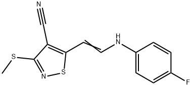 5-[2-(4-FLUOROANILINO)VINYL]-3-(METHYLSULFANYL)-4-ISOTHIAZOLECARBONITRILE Struktur