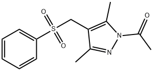 1-(3,5-DIMETHYL-4-[(PHENYLSULFONYL)METHYL]-1H-PYRAZOL-1-YL)-1-ETHANONE Struktur