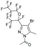 1-ACETYL-4-BROMO-5(3)-METHYL-3(5)-[PERFLUORO(1-PROPOXYETHYL)]PYRAZOLE Struktur