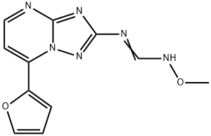 N-[7-(2-FURYL)[1,2,4]TRIAZOLO[1,5-A]PYRIMIDIN-2-YL]-N'-METHOXYIMINOFORMAMIDE Struktur