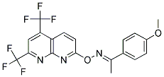 1-(4-METHOXYPHENYL)-1-ETHANONE O-[5,7-BIS(TRIFLUOROMETHYL)[1,8]NAPHTHYRIDIN-2-YL]OXIME Struktur