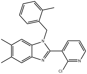 2-(2-CHLORO-3-PYRIDINYL)-5,6-DIMETHYL-1-(2-METHYLBENZYL)-1H-1,3-BENZIMIDAZOLE Struktur