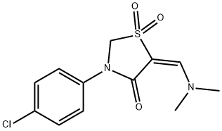 3-(4-CHLOROPHENYL)-5-[(DIMETHYLAMINO)METHYLENE]-1LAMBDA6,3-THIAZOLANE-1,1,4-TRIONE Struktur