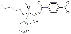 4-METHOXY-4-METHYL-1-(4-NITRO-PHENYL)-3-PHENYLAMINO-DEC-2-EN-1-ONE Struktur