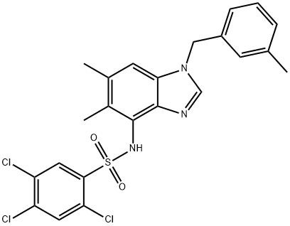 2,4,5-TRICHLORO-N-[5,6-DIMETHYL-1-(3-METHYLBENZYL)-1H-1,3-BENZIMIDAZOL-4-YL]BENZENESULFONAMIDE Struktur