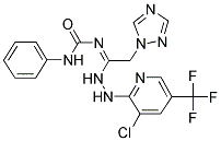 N-[1-(2-[3-CHLORO-5-(TRIFLUOROMETHYL)-2-PYRIDINYL]HYDRAZINO)-2-(1H-1,2,4-TRIAZOL-1-YL)ETHYLIDENE]-N'-PHENYLUREA Struktur