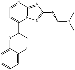 N'-(7-[1-(2-FLUOROPHENOXY)ETHYL][1,2,4]TRIAZOLO[1,5-A]PYRIMIDIN-2-YL)-N,N-DIMETHYLIMINOFORMAMIDE Struktur