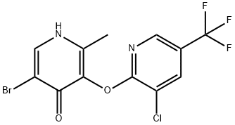 5-BROMO-3-([3-CHLORO-5-(TRIFLUOROMETHYL)-2-PYRIDINYL]OXY)-2-METHYL-4(1H)-PYRIDINONE Struktur