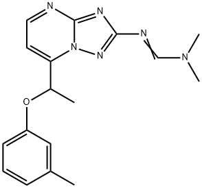 N,N-DIMETHYL-N'-(7-[1-(3-METHYLPHENOXY)ETHYL][1,2,4]TRIAZOLO[1,5-A]PYRIMIDIN-2-YL)IMINOFORMAMIDE Struktur