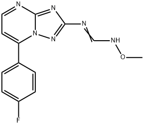 N-[7-(4-FLUOROPHENYL)[1,2,4]TRIAZOLO[1,5-A]PYRIMIDIN-2-YL]-N'-METHOXYIMINOFORMAMIDE Struktur