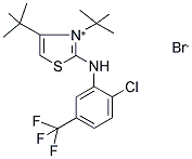 3,4-DI(TERT-BUTYL)-2-[2-CHLORO-5-(TRIFLUOROMETHYL)ANILINO]-1,3-THIAZOL-3-IUM BROMIDE Struktur