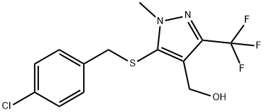 [5-[(4-CHLOROBENZYL)SULFANYL]-1-METHYL-3-(TRIFLUOROMETHYL)-1H-PYRAZOL-4-YL]METHANOL Struktur