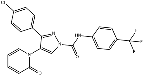 3-(4-CHLOROPHENYL)-4-[2-OXO-1(2H)-PYRIDINYL]-N-[4-(TRIFLUOROMETHYL)PHENYL]-1H-PYRAZOLE-1-CARBOXAMIDE Struktur