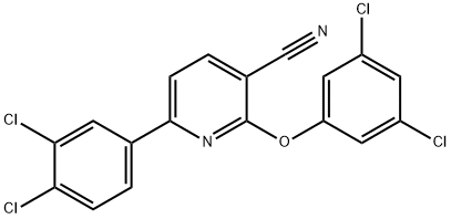 2-(3,5-DICHLOROPHENOXY)-6-(3,4-DICHLOROPHENYL)NICOTINONITRILE Struktur