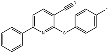 2-[(4-FLUOROPHENYL)SULFANYL]-6-PHENYLNICOTINONITRILE Struktur