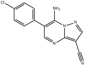 7-AMINO-6-(4-CHLOROPHENYL)PYRAZOLO[1,5-A]PYRIMIDINE-3-CARBONITRILE Struktur