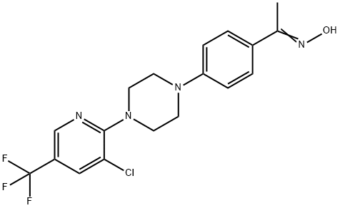 1-(4-(4-[3-CHLORO-5-(TRIFLUOROMETHYL)-2-PYRIDINYL]PIPERAZINO)PHENYL)-1-ETHANONE OXIME Struktur