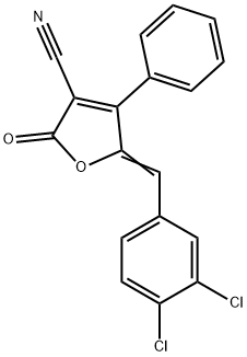 5-[(3,4-DICHLOROPHENYL)METHYLENE]-2-OXO-4-PHENYL-2,5-DIHYDRO-3-FURANCARBONITRILE Struktur