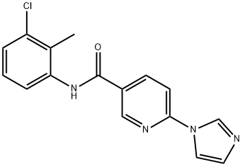 N-(3-CHLORO-2-METHYLPHENYL)-6-(1H-IMIDAZOL-1-YL)NICOTINAMIDE Struktur