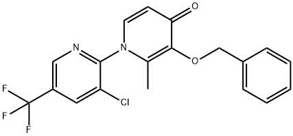 3-(BENZYLOXY)-1-[3-CHLORO-5-(TRIFLUOROMETHYL)-2-PYRIDINYL]-2-METHYL-4(1H)-PYRIDINONE Struktur