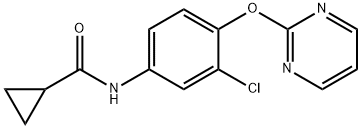 N-[3-CHLORO-4-(2-PYRIMIDINYLOXY)PHENYL]CYCLOPROPANECARBOXAMIDE Struktur