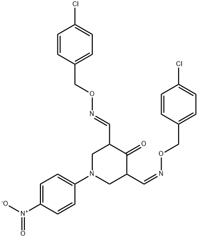 1-(4-NITROPHENYL)-4-OXO-3,5-PIPERIDINEDICARBALDEHYDE BIS[O-(4-CHLOROBENZYL)OXIME] Struktur