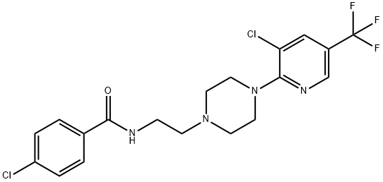 4-CHLORO-N-(2-(4-[3-CHLORO-5-(TRIFLUOROMETHYL)-2-PYRIDINYL]PIPERAZINO)ETHYL)BENZENECARBOXAMIDE Struktur