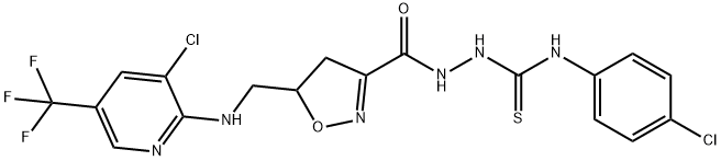 N-(4-CHLOROPHENYL)-2-([5-(([3-CHLORO-5-(TRIFLUOROMETHYL)-2-PYRIDINYL]AMINO)METHYL)-4,5-DIHYDRO-3-ISOXAZOLYL]CARBONYL)-1-HYDRAZINECARBOTHIOAMIDE Struktur