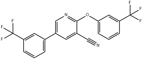 2-[3-(TRIFLUOROMETHYL)PHENOXY]-5-[3-(TRIFLUOROMETHYL)PHENYL]NICOTINONITRILE Struktur