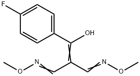 2-[(4-FLUOROPHENYL)(HYDROXY)METHYLENE]MALONALDEHYDE BIS(O-METHYLOXIME) Struktur