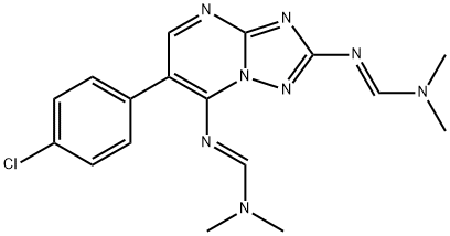 N'-(6-(4-CHLOROPHENYL)-2-([(DIMETHYLAMINO)METHYLENE]AMINO)[1,2,4]TRIAZOLO[1,5-A]PYRIMIDIN-7-YL)-N,N-DIMETHYLIMINOFORMAMIDE Struktur