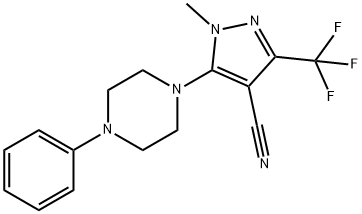 1-METHYL-5-(4-PHENYLPIPERAZINO)-3-(TRIFLUOROMETHYL)-1H-PYRAZOLE-4-CARBONITRILE Struktur