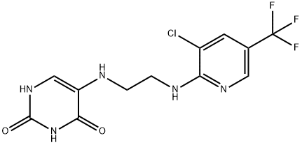 5-[(2-([3-CHLORO-5-(TRIFLUOROMETHYL)-2-PYRIDINYL]AMINO)ETHYL)AMINO]-2,4(1H,3H)-PYRIMIDINEDIONE Struktur