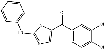 (2-ANILINO-1,3-THIAZOL-5-YL)(3,4-DICHLOROPHENYL)METHANONE Struktur