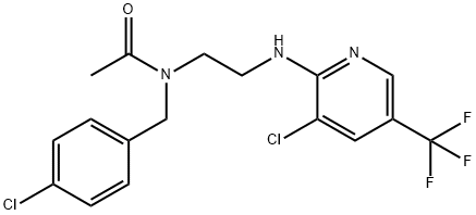 N-(4-CHLOROBENZYL)-N-(2-([3-CHLORO-5-(TRIFLUOROMETHYL)-2-PYRIDINYL]AMINO)ETHYL)ACETAMIDE Struktur