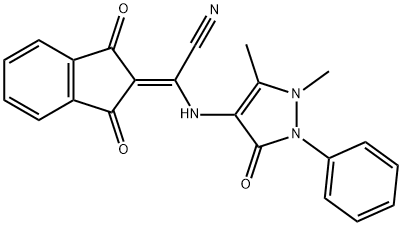 2-((2,3-DIMETHYL-5-OXO-1-PHENYL(3-PYRAZOLIN-4-YL))AMINO)-2-(1,3-DIOXOINDAN-2-YLIDENE)ETHANENITRILE Struktur