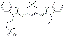 3-(2-[(3-([3-ETHYL-1,3-BENZOTHIAZOL-2(3H)-YLIDENE]METHYL)-5,5-DIMETHYL-2-CYCLOHEXEN-1-YLIDENE)METHYL]-1,3-BENZOTHIAZOL-3-IUM-3-YL)-1-PROPANESULFONATE Struktur