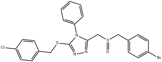 3-([(4-BROMOBENZYL)SULFINYL]METHYL)-5-[(4-CHLOROBENZYL)SULFANYL]-4-PHENYL-4H-1,2,4-TRIAZOLE Struktur