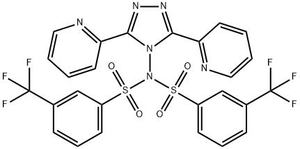 N-[3,5-DI(2-PYRIDINYL)-4H-1,2,4-TRIAZOL-4-YL]-3-(TRIFLUOROMETHYL)-N-([3-(TRIFLUOROMETHYL)PHENYL]SULFONYL)BENZENESULFONAMIDE Struktur