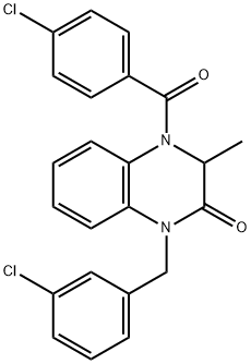 4-(4-CHLOROBENZOYL)-1-(3-CHLOROBENZYL)-3-METHYL-3,4-DIHYDRO-2(1H)-QUINOXALINONE Struktur