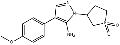 3-[5-AMINO-4-(4-METHOXYPHENYL)-1H-PYRAZOL-1-YL]TETRAHYDRO-1H-1LAMBDA6-THIOPHENE-1,1-DIONE Struktur