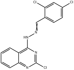 2,4-DICHLOROBENZENECARBALDEHYDE N-(2-CHLORO-4-QUINAZOLINYL)HYDRAZONE Struktur