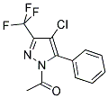 1-ACETYL-4-CHLORO-3(5)-TRIFLUOROMETHYL-5(3)-(PHENYL)PYRAZOLE Struktur