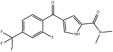 4-[2-FLUORO-4-(TRIFLUOROMETHYL)BENZOYL]-N,N-DIMETHYL-1H-PYRROLE-2-CARBOXAMIDE Struktur