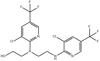 2-[[3-CHLORO-5-(TRIFLUOROMETHYL)-2-PYRIDINYL](2-([3-CHLORO-5-(TRIFLUOROMETHYL)-2-PYRIDINYL]AMINO)ETHYL)AMINO]-1-ETHANOL Struktur