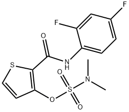 2-[(2,4-DIFLUOROANILINO)CARBONYL]-3-THIENYL-N,N-DIMETHYLSULFAMATE Struktur