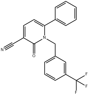 2-OXO-6-PHENYL-1-[3-(TRIFLUOROMETHYL)BENZYL]-1,2-DIHYDRO-3-PYRIDINECARBONITRILE Struktur